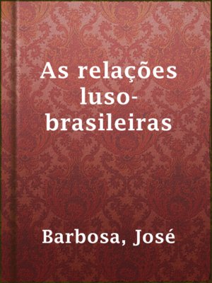 cover image of As relações luso-brasileiras